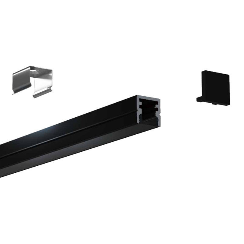 Mini LED Black Anodized Aluminum Profile For 8mm LED Strip Lighting